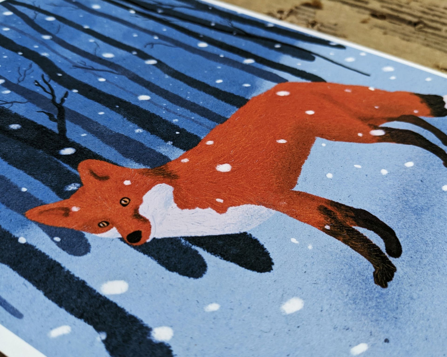 Fox In the Snow Illustration