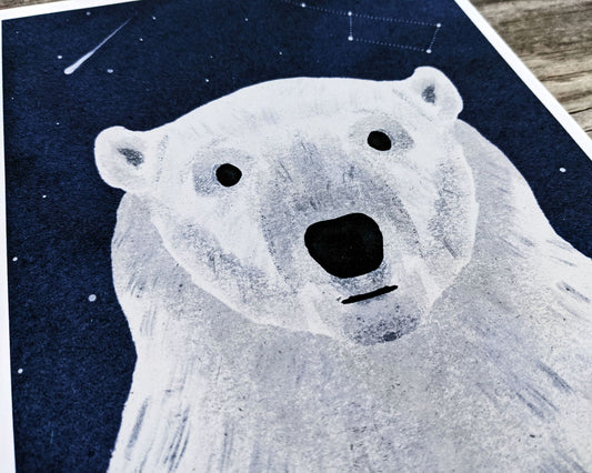 Polar Bear Illustration Archival Print