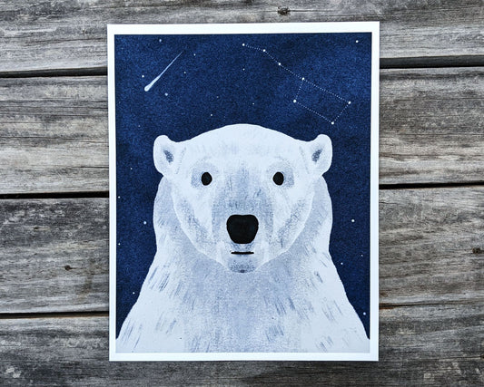 Polar Bear Illustration Archival Print