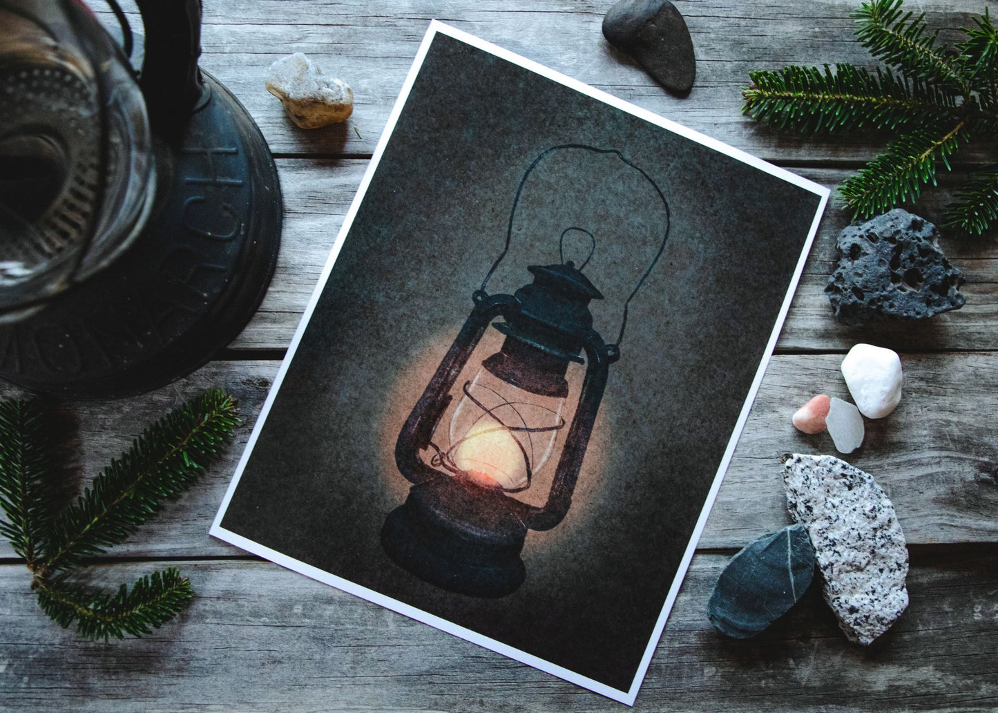 Vintage Lantern Archival Illustration