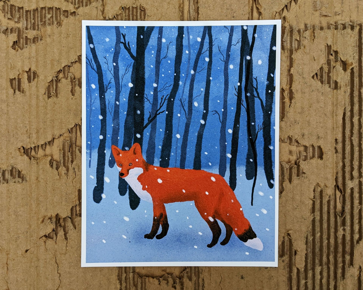 Fox In the Snow Illustration