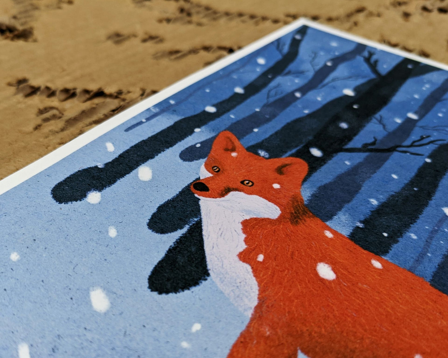 Fox In the Snow Illustration