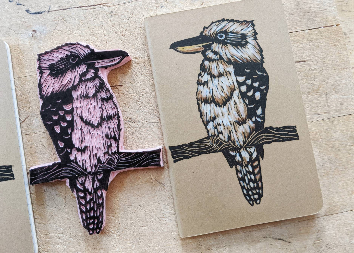 Hand Colored Kookaburra Notebook